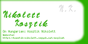 nikolett kosztik business card